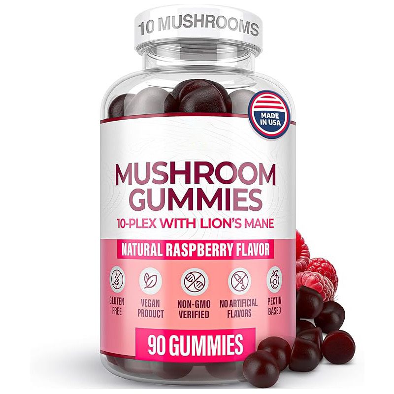 Mushroom Gummies – 10-Plex with Lion’s Mane – Focus, Clarity, and Natural ADHD Treatment